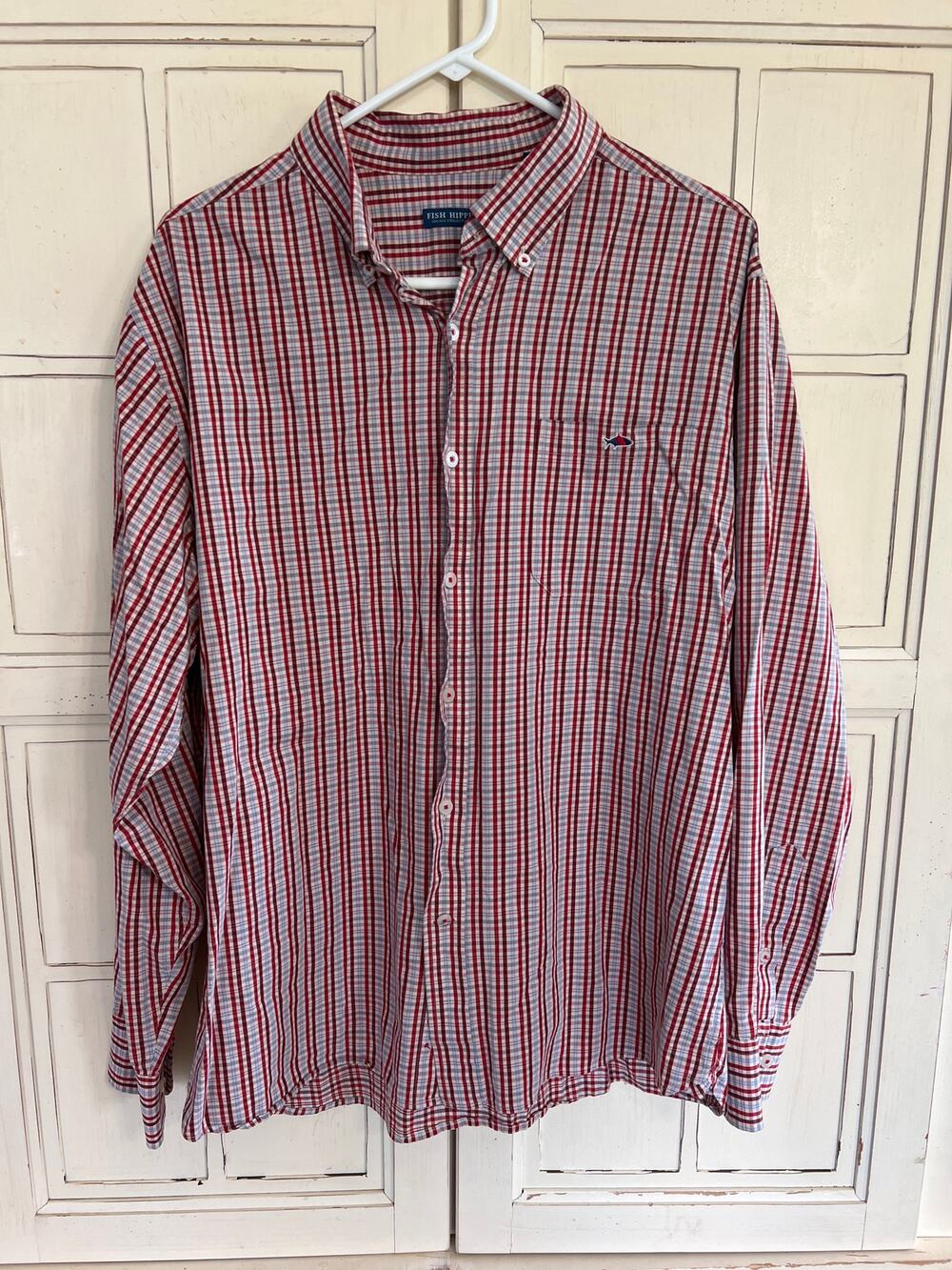 Fish Hippie size XL plaid button down mens shirt